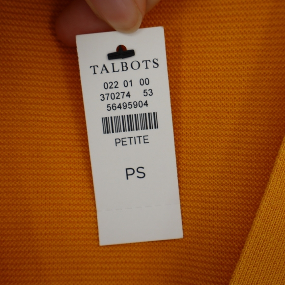 Talbots Women's Yellow Button Front V Neck Cardigan Sweater Size Small Petite - Picture 6 of 14